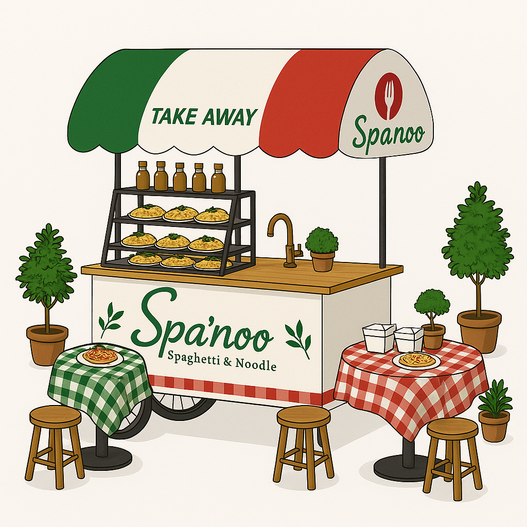 Mì ngon Q7 - Xe đẩy SpaNoo ve tay phoi canh