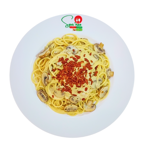 Mì Ý xốt kem hồng và nấm